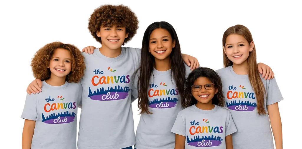 Canvas Club campers smiling together
